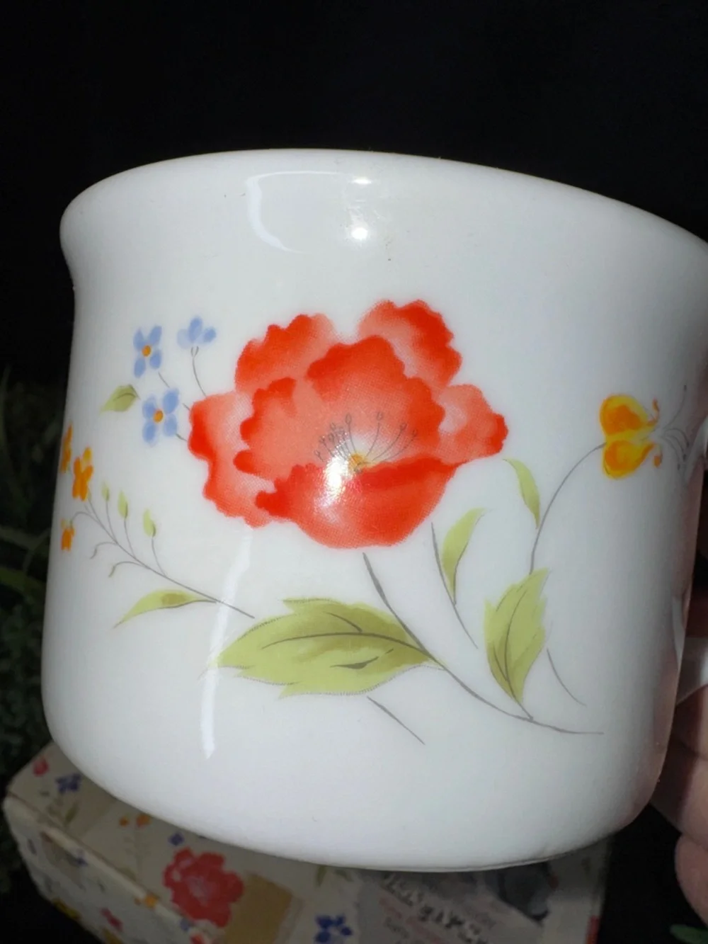 Set of 4 vintage Hearthside Bake N’ Serve Poppy Garden Floral 14oz soup mugs